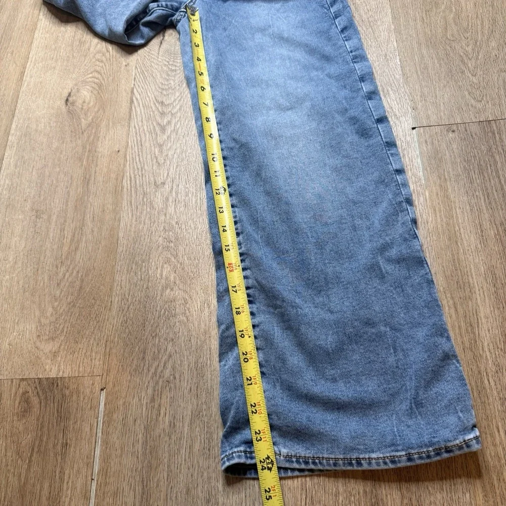 GAP Girls Size 14 Super Soft Baggy Wide-Leg Light Wash Blue Denim Jeans Pockets